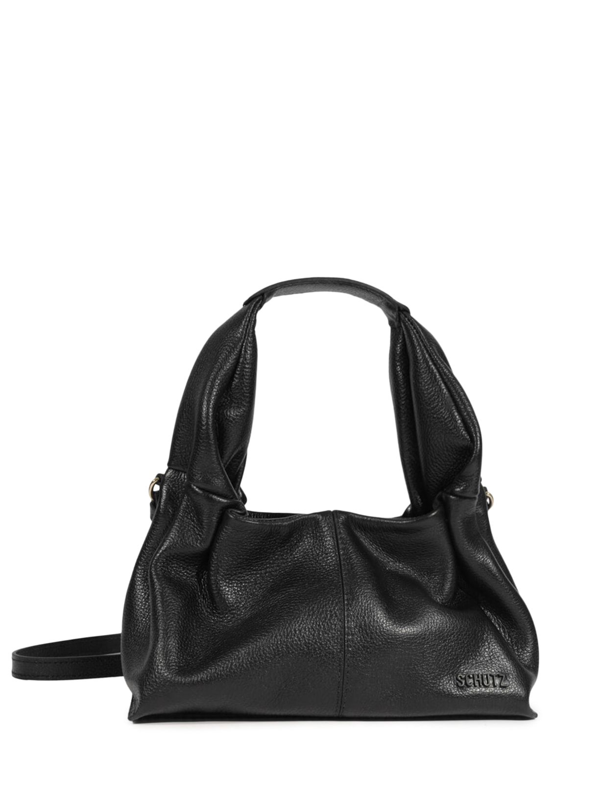 Bolsa Feminina Hobo Pequena Couro - Preto