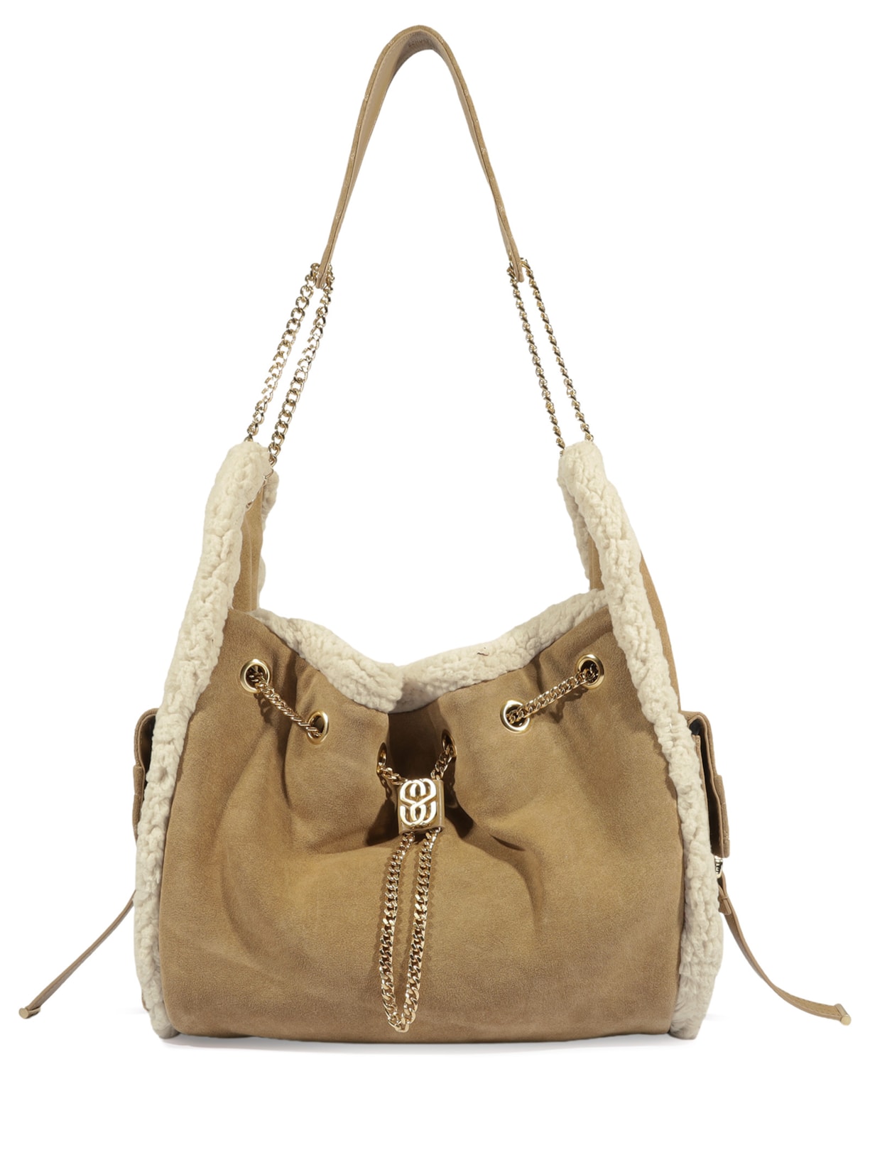 Bolsa Feminina Hobo Shoulder Lilibet Fur Média Couro Bege Schutz