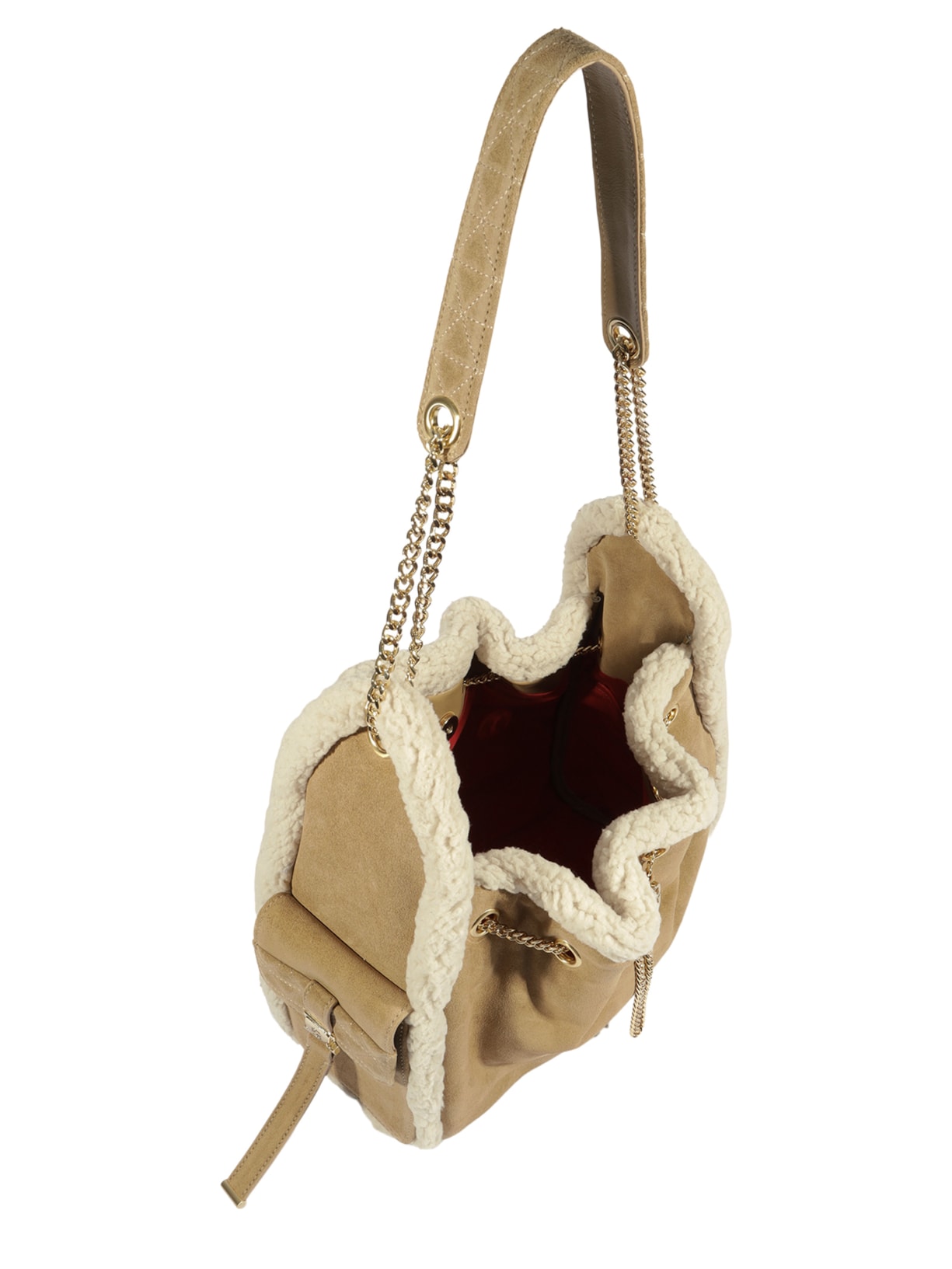 Bolsa Feminina Hobo Shoulder Lilibet Fur Média Couro Bege Schutz