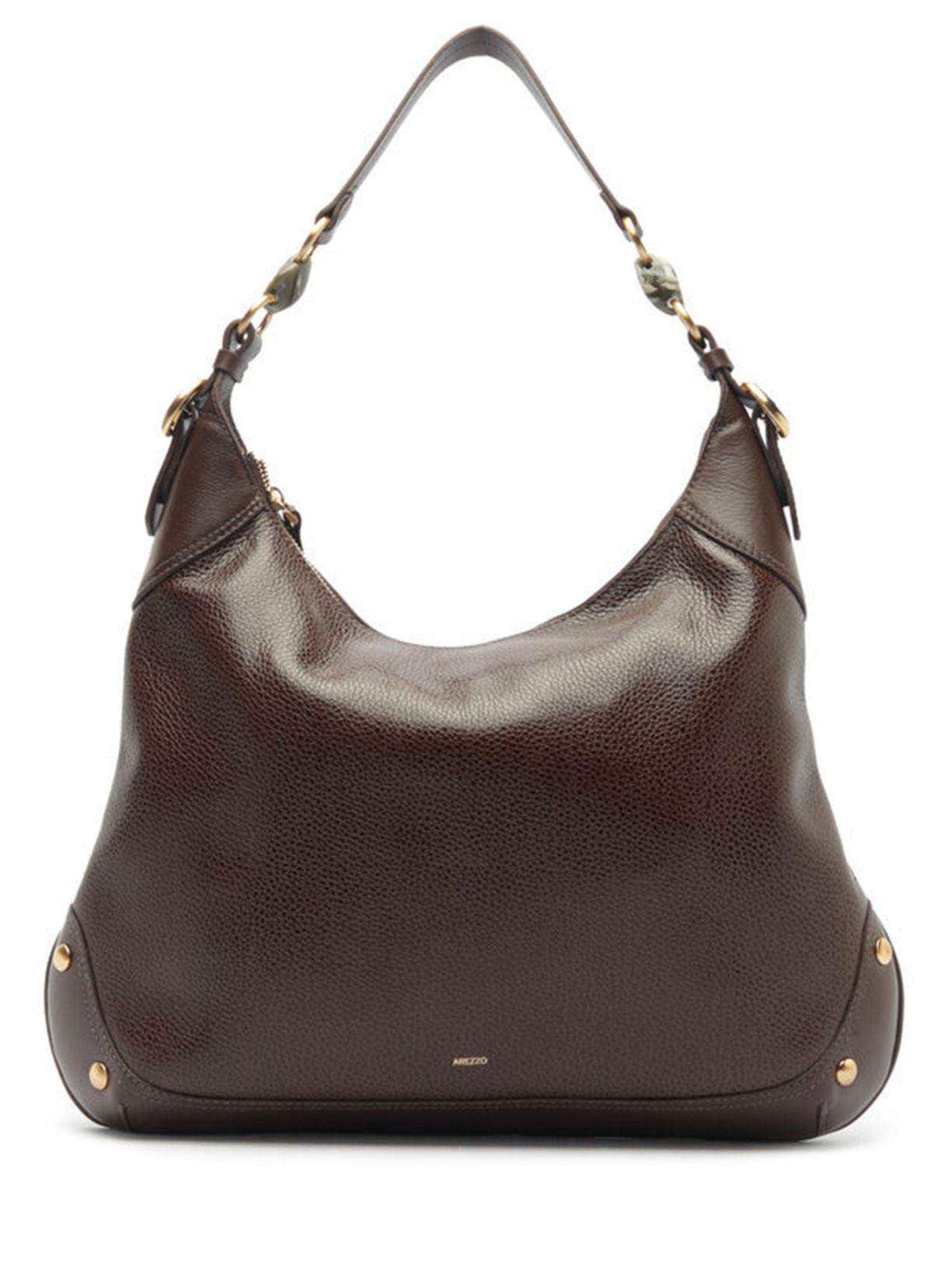 Bolsa Feminina Hobo Tachas - Marrom