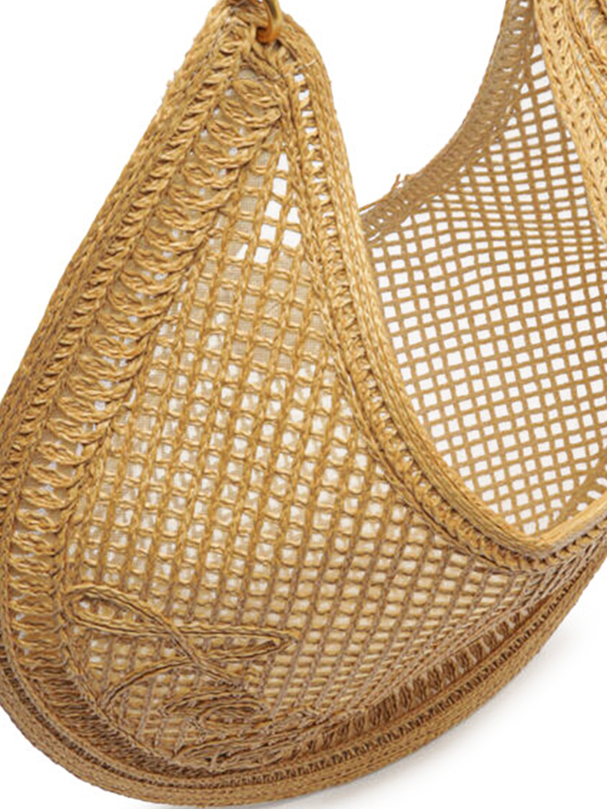 Bolsa Feminina Hobo Tramado Grande Bordado Becca Bege Arezzo