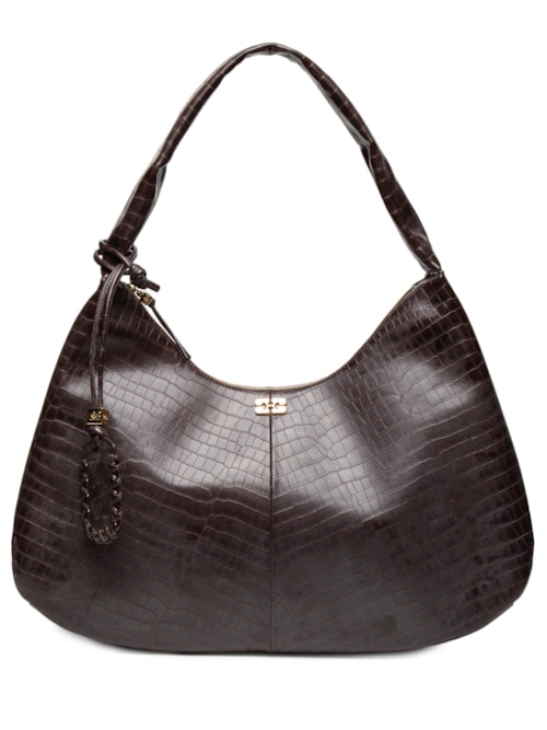 Bolsa Feminina Hobo XXL Croco - Marrom