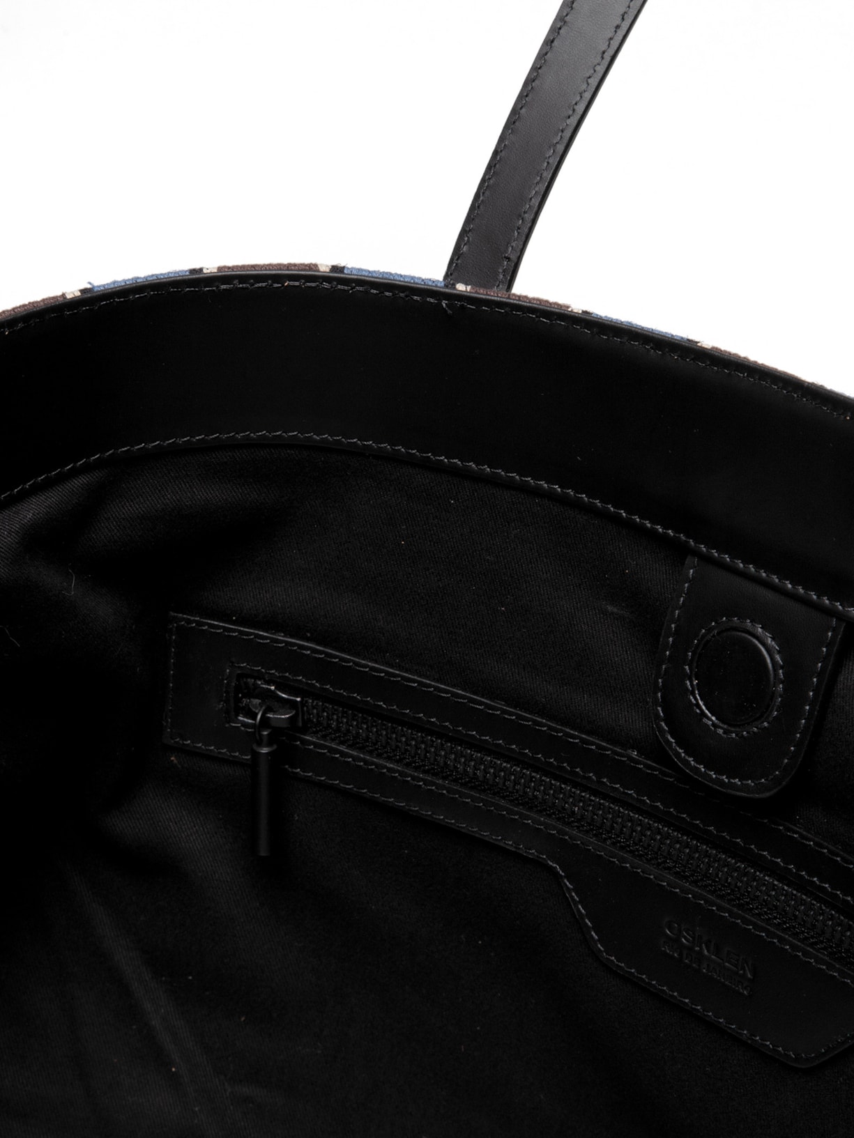 Bolsa Feminina Ivy Lona Listras Azul Osklen