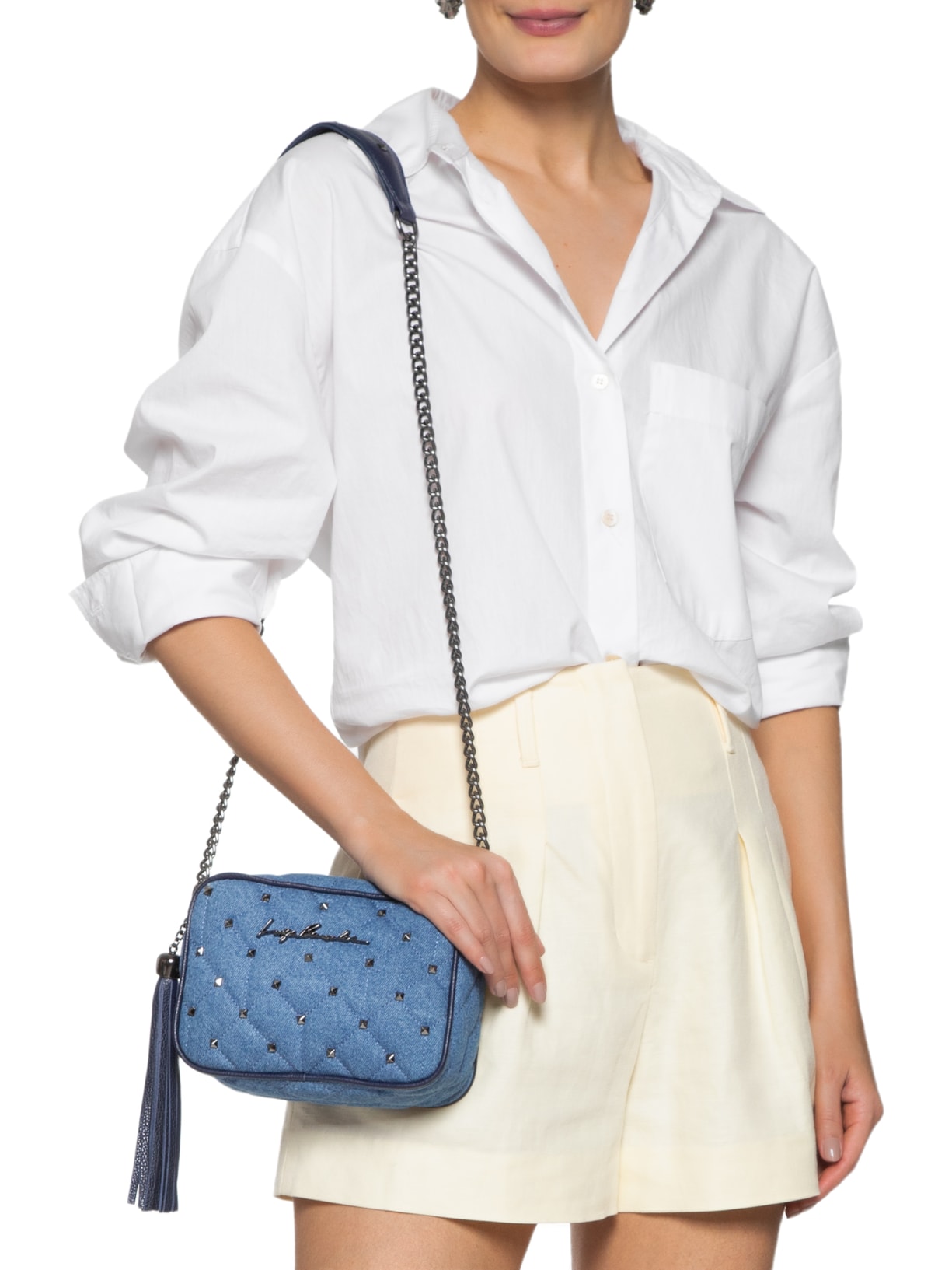 Bolsa Feminina Jeans Indigo Viena Atlantico Azul Luiza Barcelos