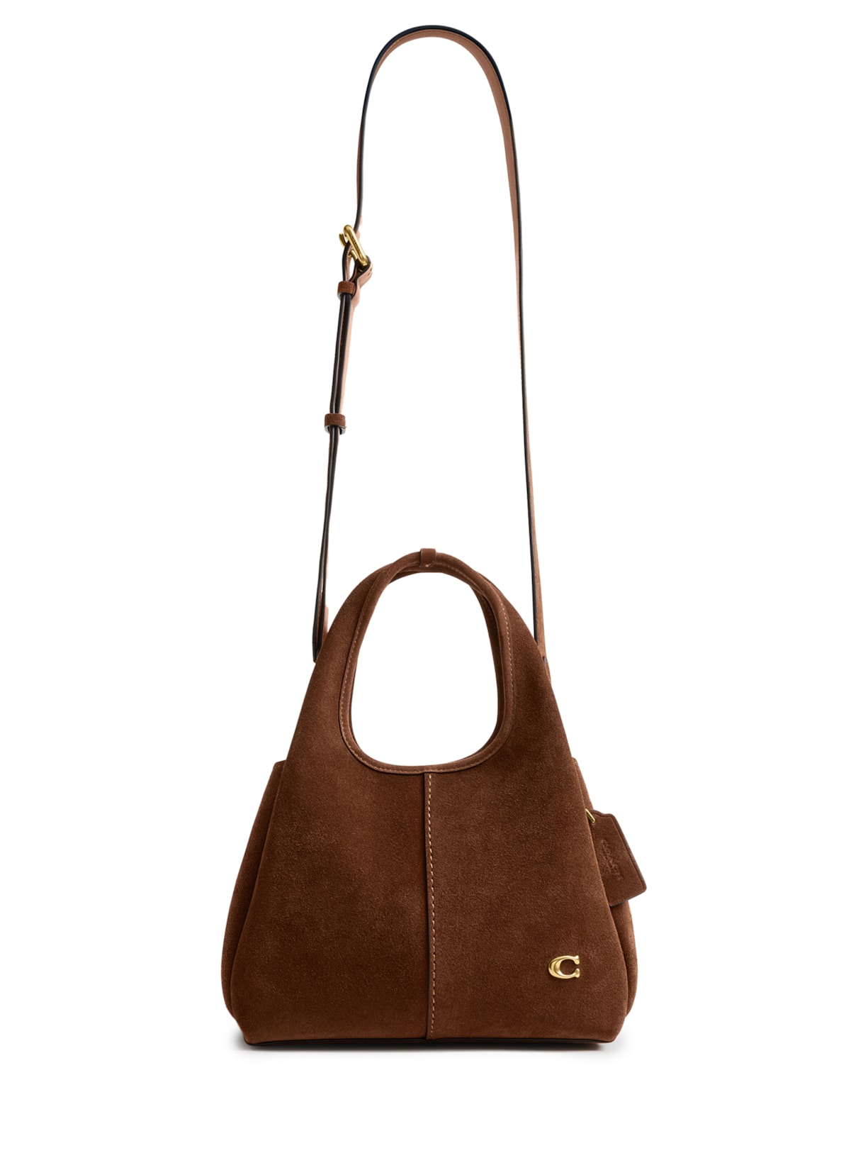 Bolsa Feminina Lana Shoulder 23 Suede Warm Marrom Coach
