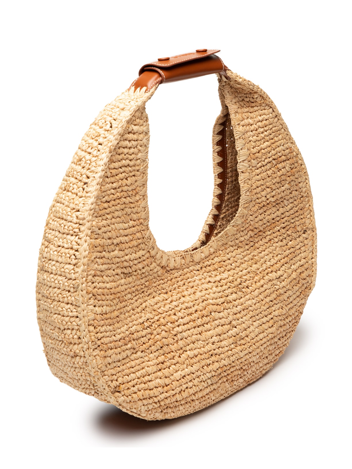 Bolsa Feminina Large Raffia Moon Tote Bag Bege Staud