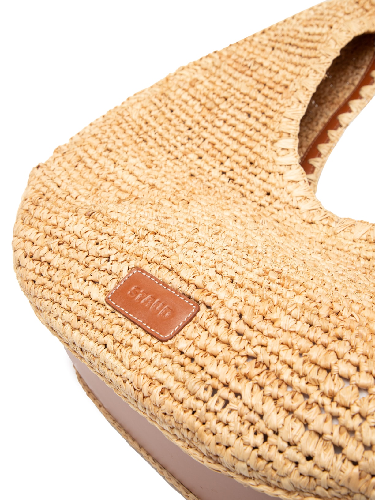 Bolsa Feminina Large Raffia Moon Tote Bag Bege Staud