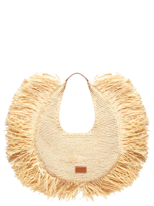 Bolsa Feminina Large Raffia Moon Tote Bag - Bege