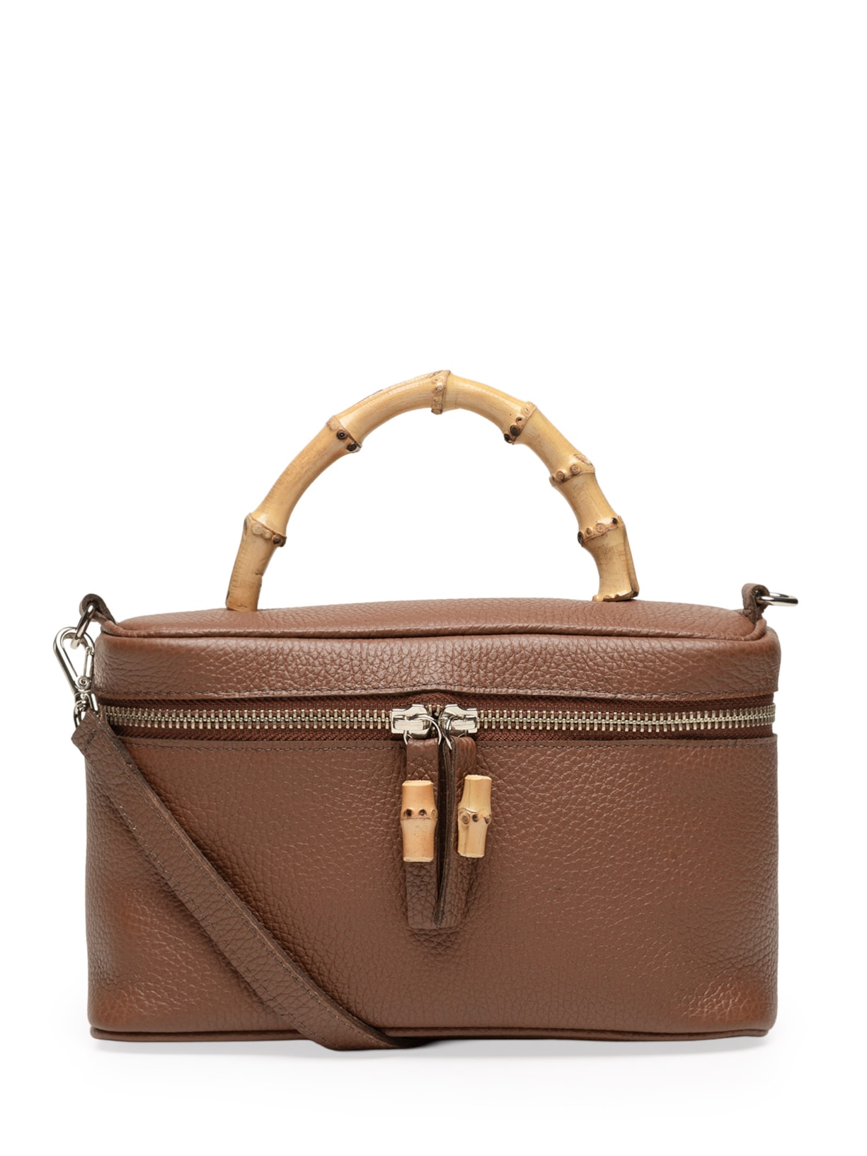 Bolsa Feminina Lisette Couro Granula Marrom Glorinha Paranaguá