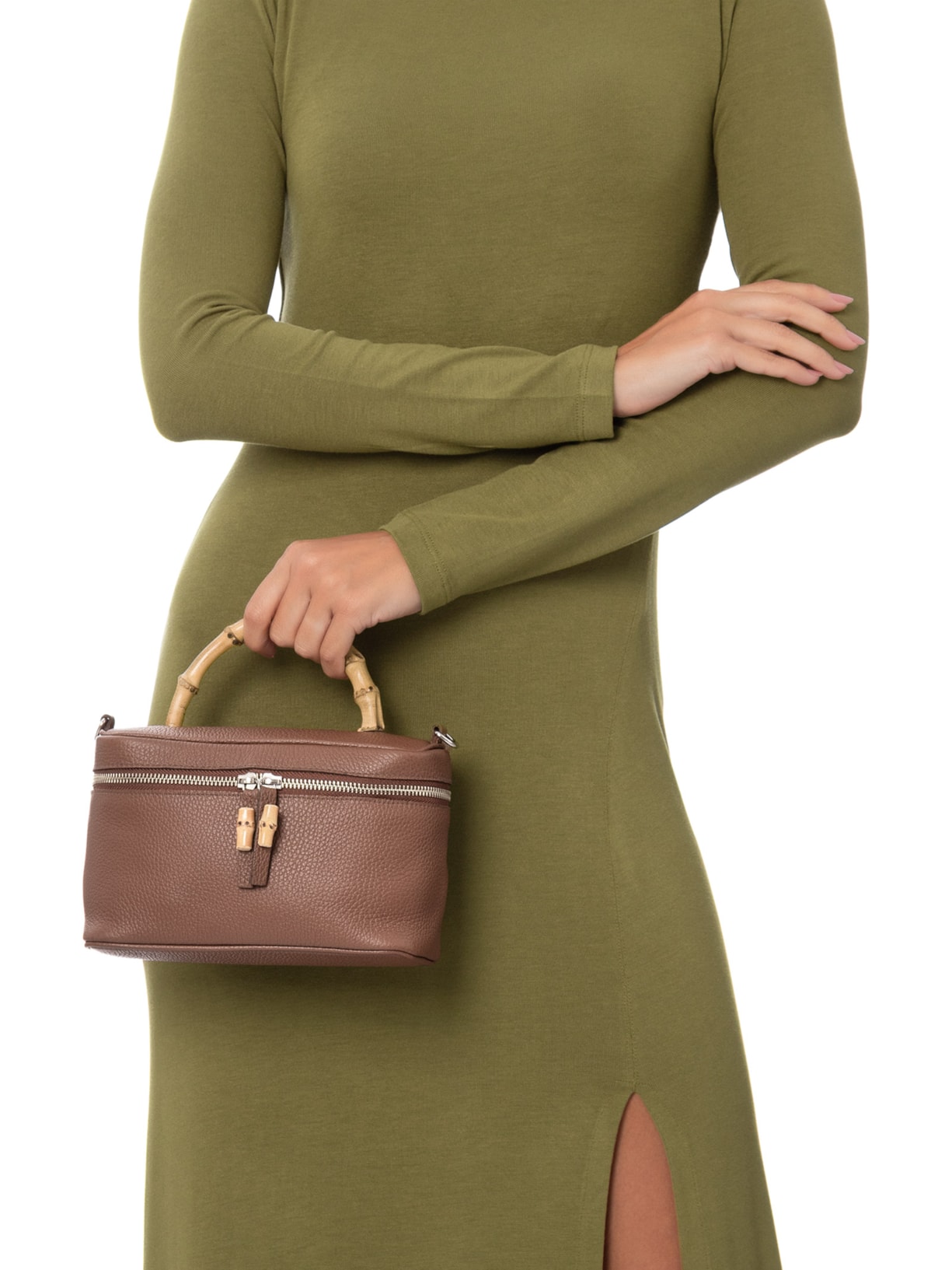 Bolsa Feminina Lisette Couro Granula Marrom Glorinha Paranaguá