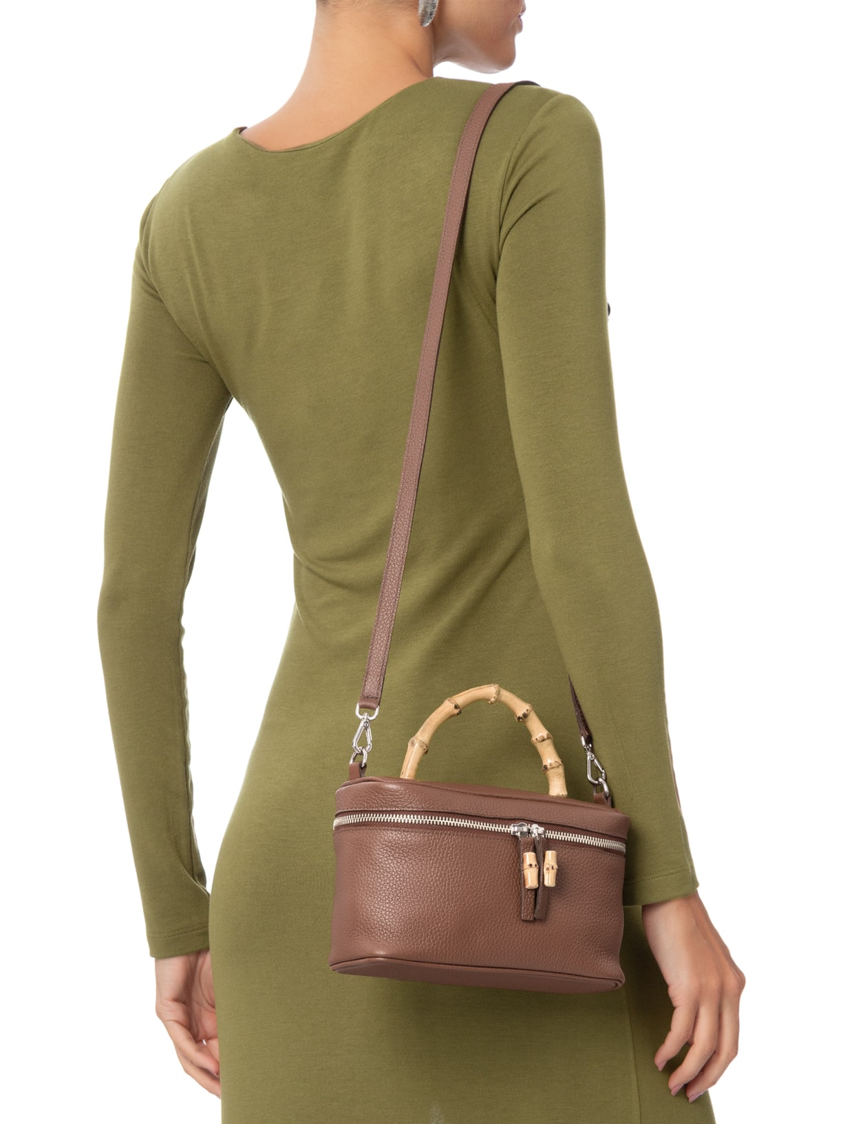 Bolsa Feminina Lisette Couro Granula Marrom Glorinha Paranaguá