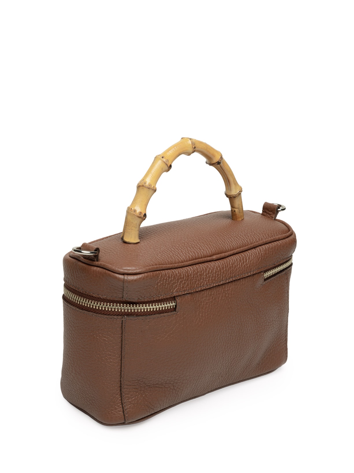 Bolsa Feminina Lisette Couro Granula Marrom Glorinha Paranaguá