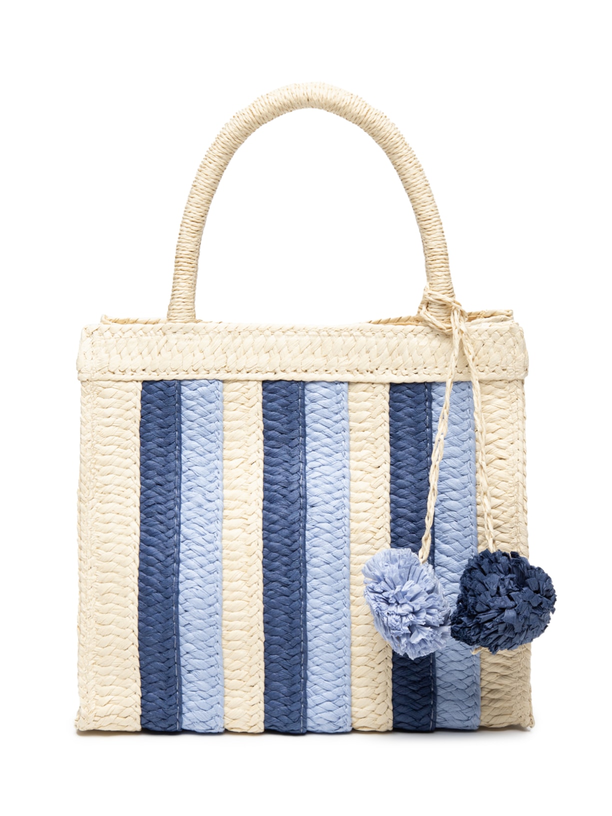 Bolsa Feminina Listrada Palha - Azul