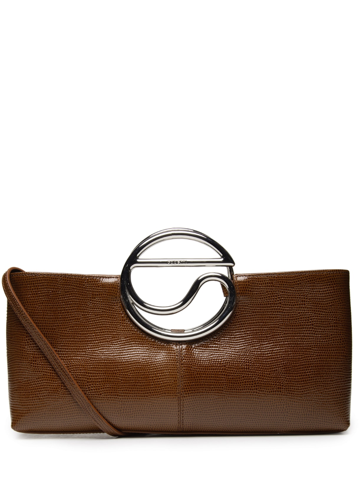 Bolsa Feminina Lizard Print C Clutch Marrom Coperni