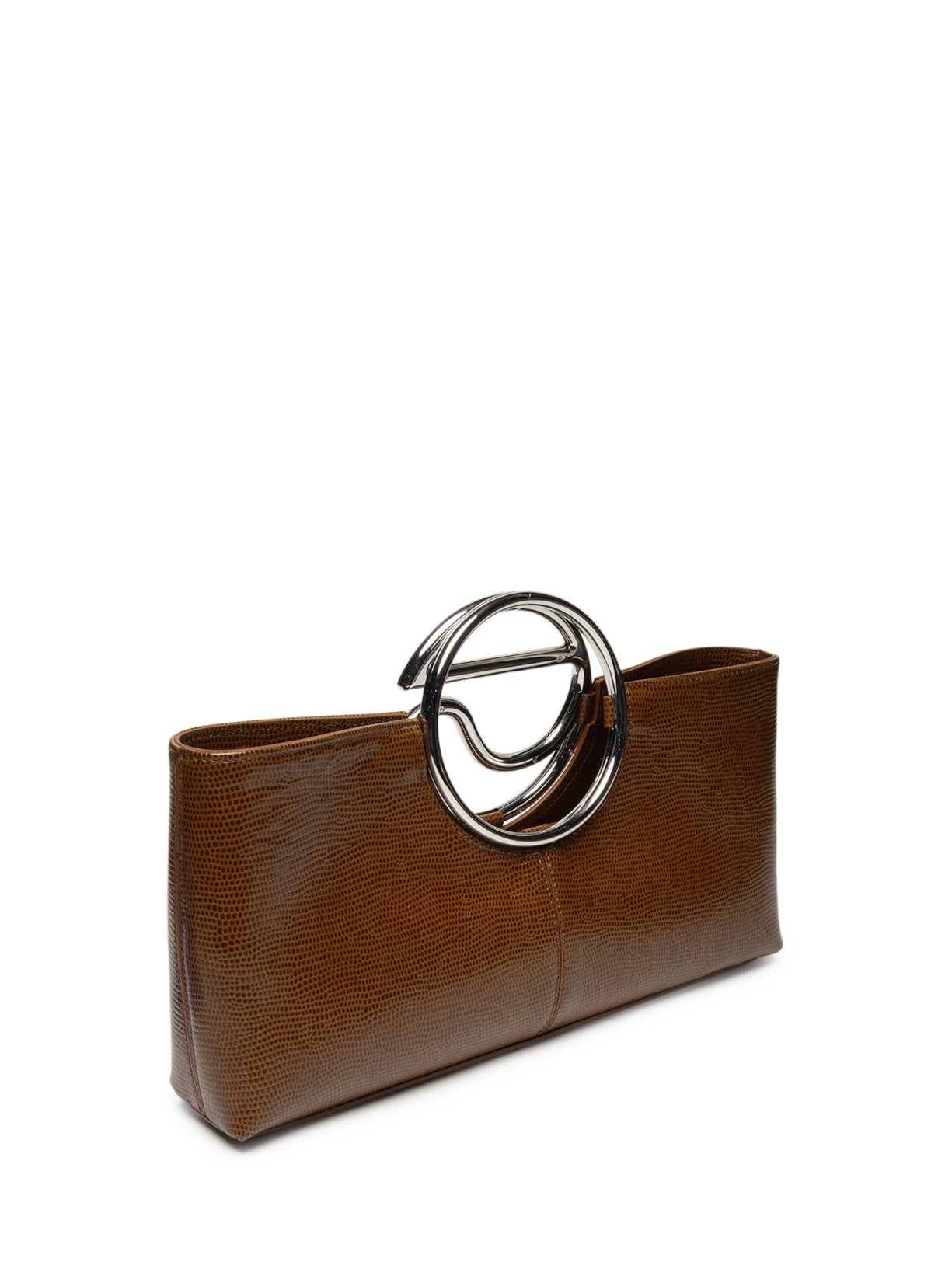 Bolsa Feminina Lizard Print C Clutch Marrom Coperni
