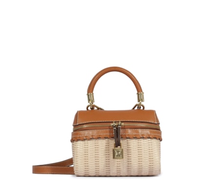 Bolsa Feminina Lorena Picnic Mini Couro - Bege
