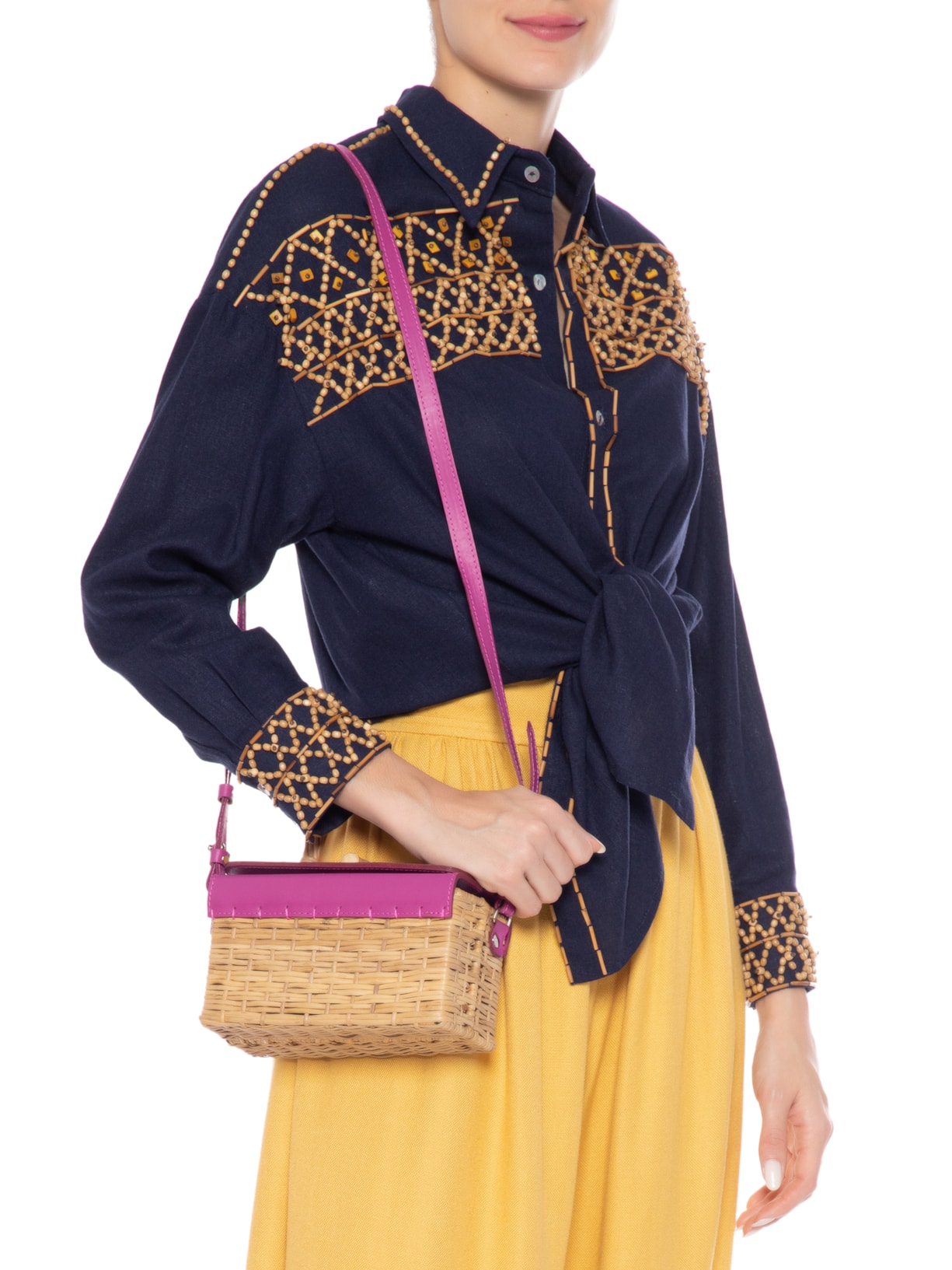 Bolsa Feminina Malaga Vime Bege Glorinha Paranaguá