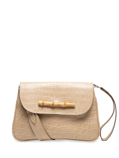Bolsa Feminina Manuela Croco - Bege
