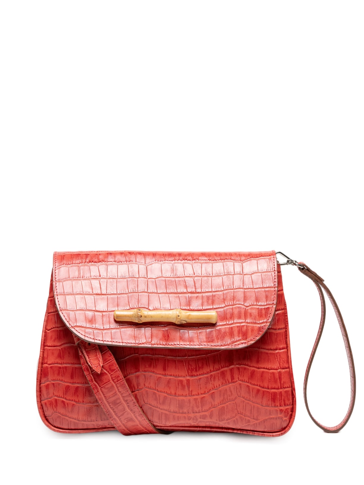 Bolsa Feminina Manuela Croco - Vermelho