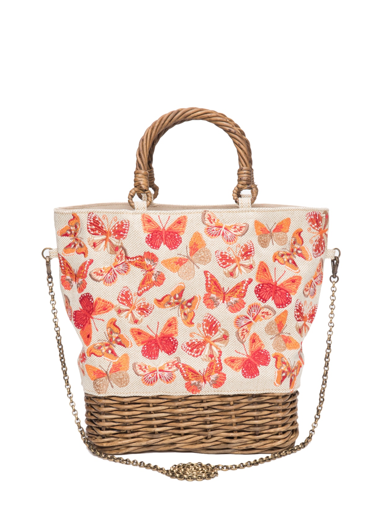 Bolsa Feminina Maria Pia Baby Canvas Bordado - Bege