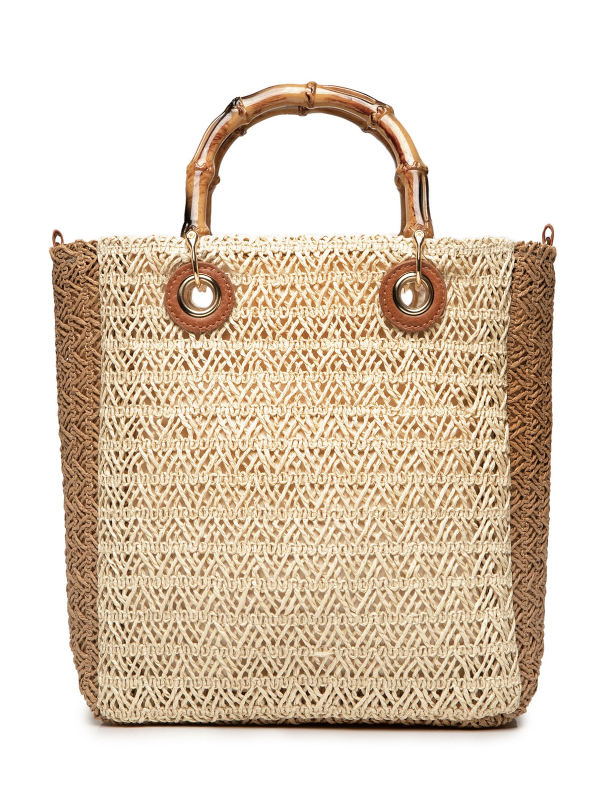 Bolsa Feminina Maxi de Palha Bege Basiq