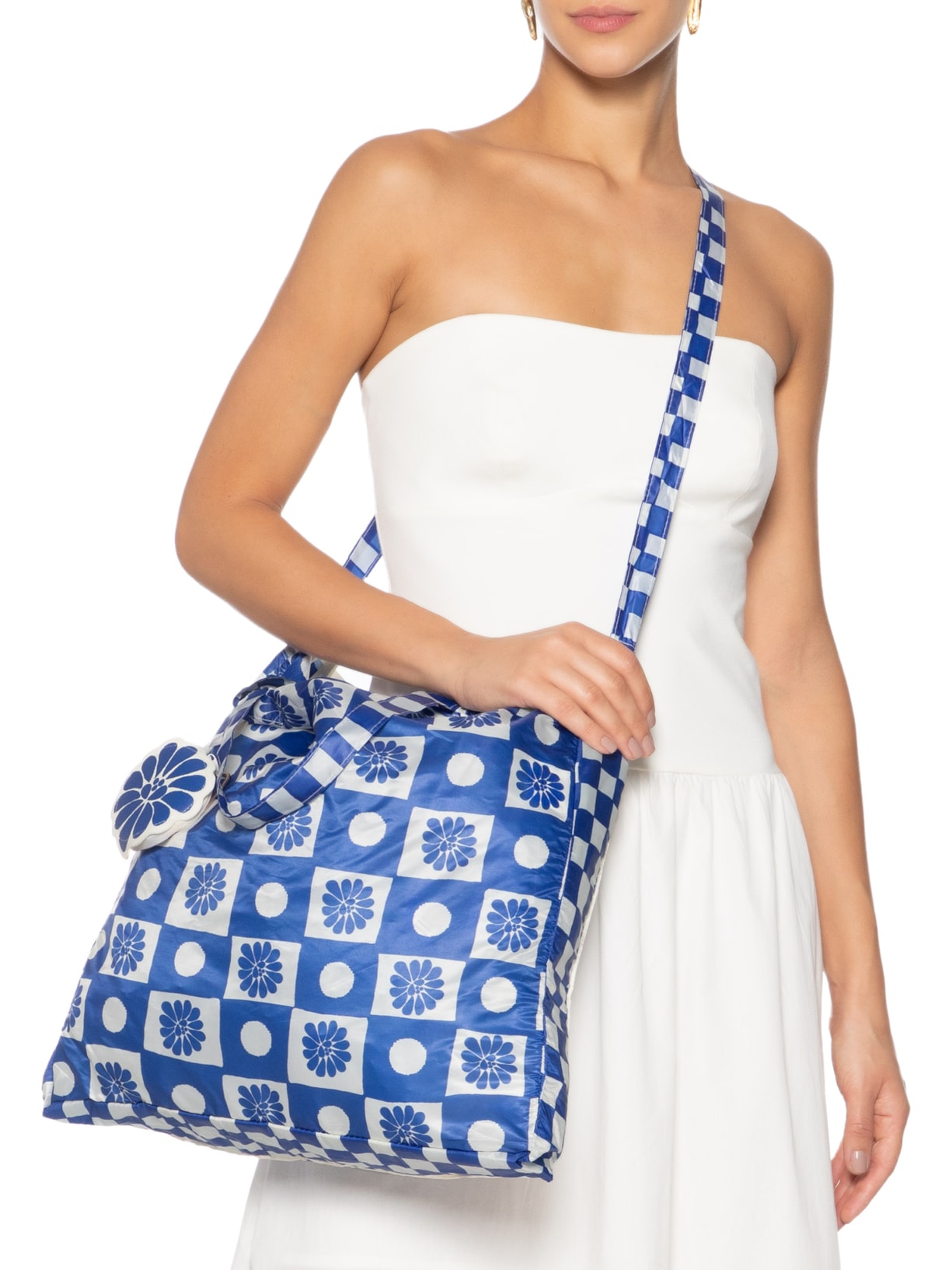 Bolsa Feminina Me Leva Quadriculado Palermo Azul Farm Etc