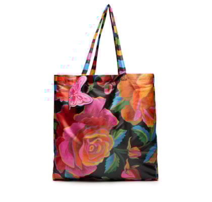 Bolsa Feminina Me Leva Rosas Pintadas - Preto