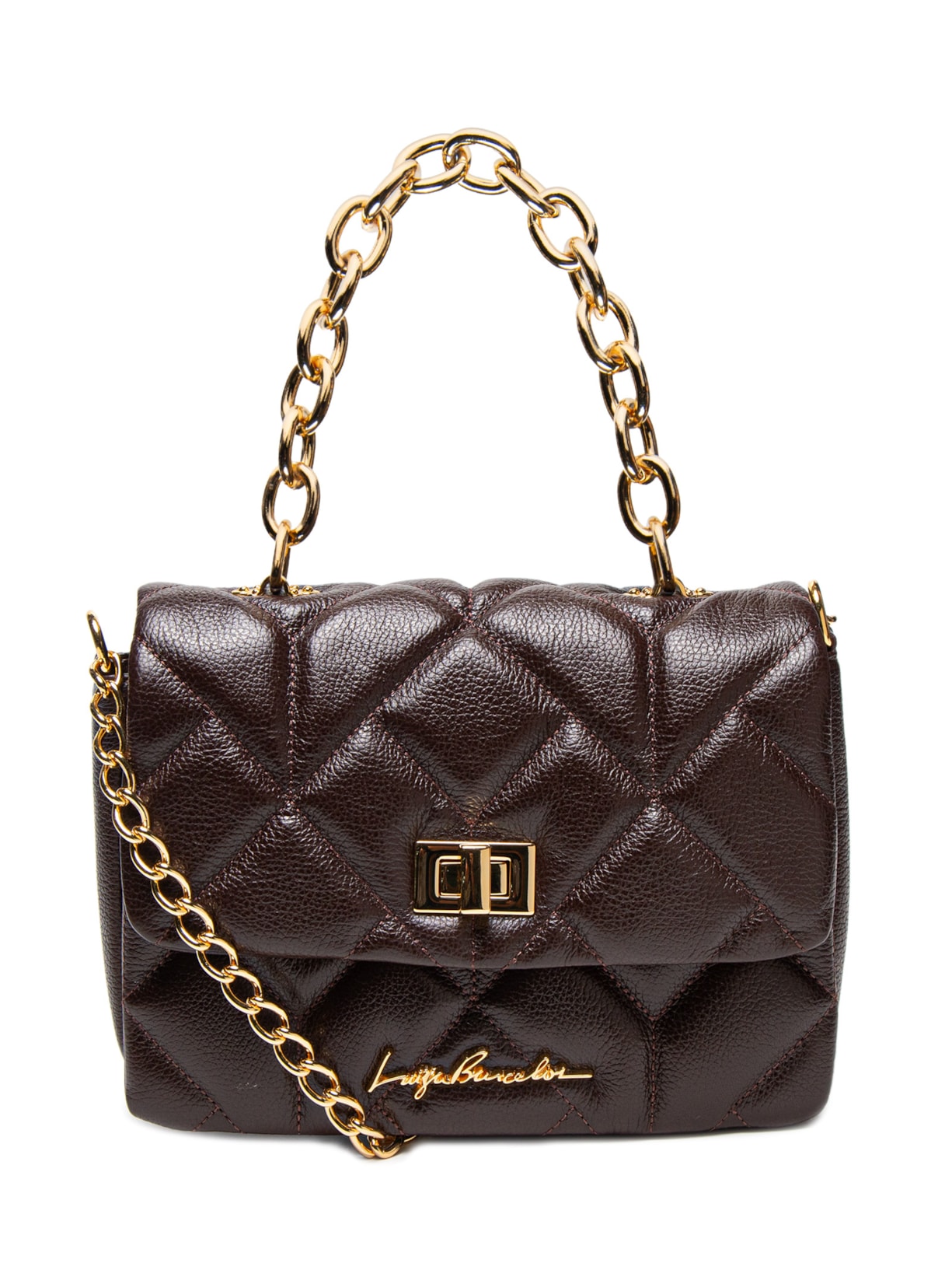 Bolsa Feminina Média Alça Corrente - Marrom