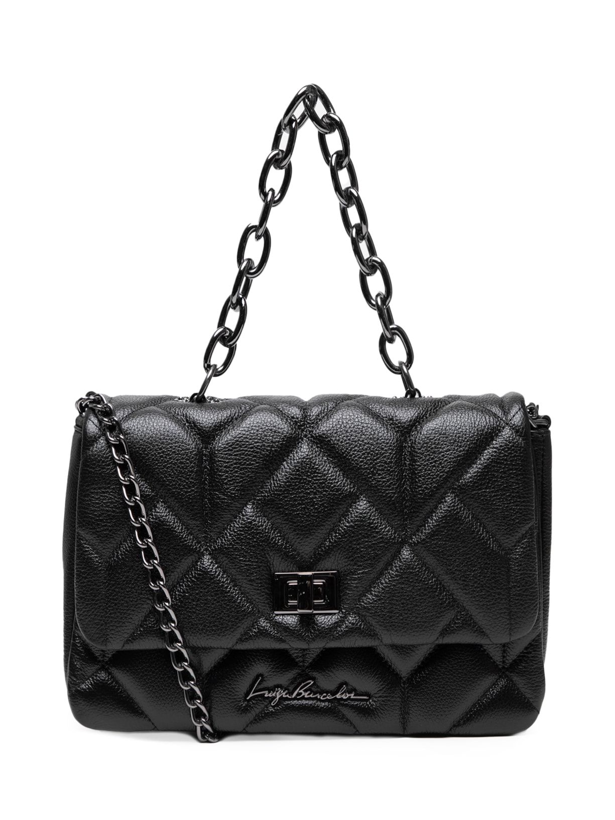 Bolsa Feminina Média Alça Corrente - Preto