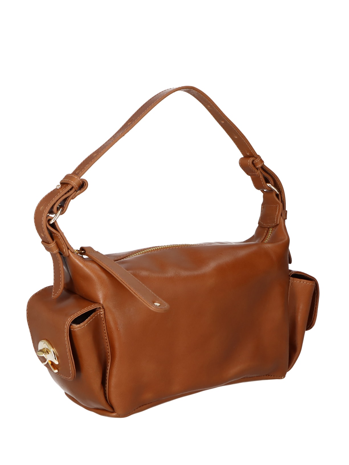 Bolsa Feminina Média Bulldog Enfeites Marrom Luiza Barcelos