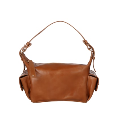 Bolsa Feminina Média Bulldog Enfeites - Marrom