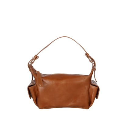 Bolsa Feminina Média Bulldog Enfeites - Marrom