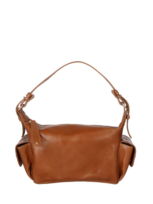 Bolsa Feminina Média Bulldog Enfeites - Marrom