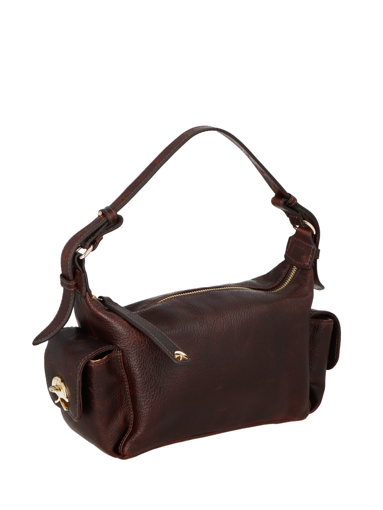 Bolsa Feminina Média Bulldog Enfeites Marrom Luiza Barcelos