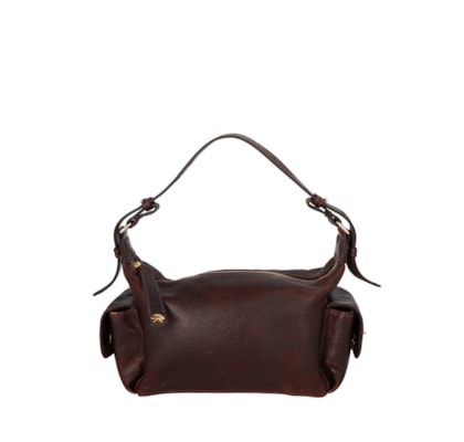 Bolsa Feminina Média Bulldog Enfeites - Marrom