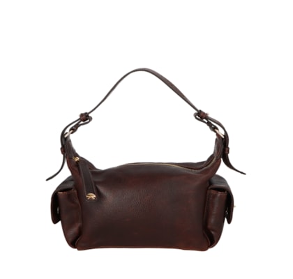 Bolsa Feminina Média Bulldog Enfeites - Marrom