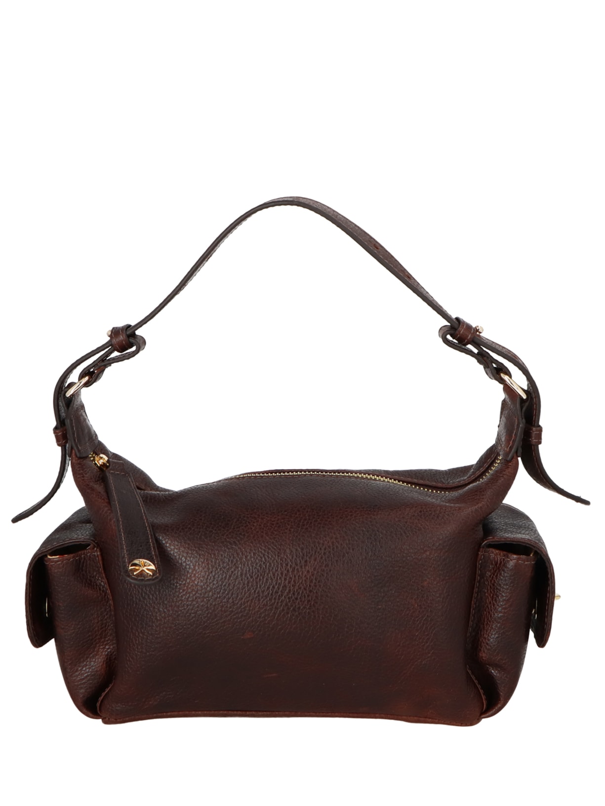 Bolsa Feminina Média Bulldog Enfeites - Marrom