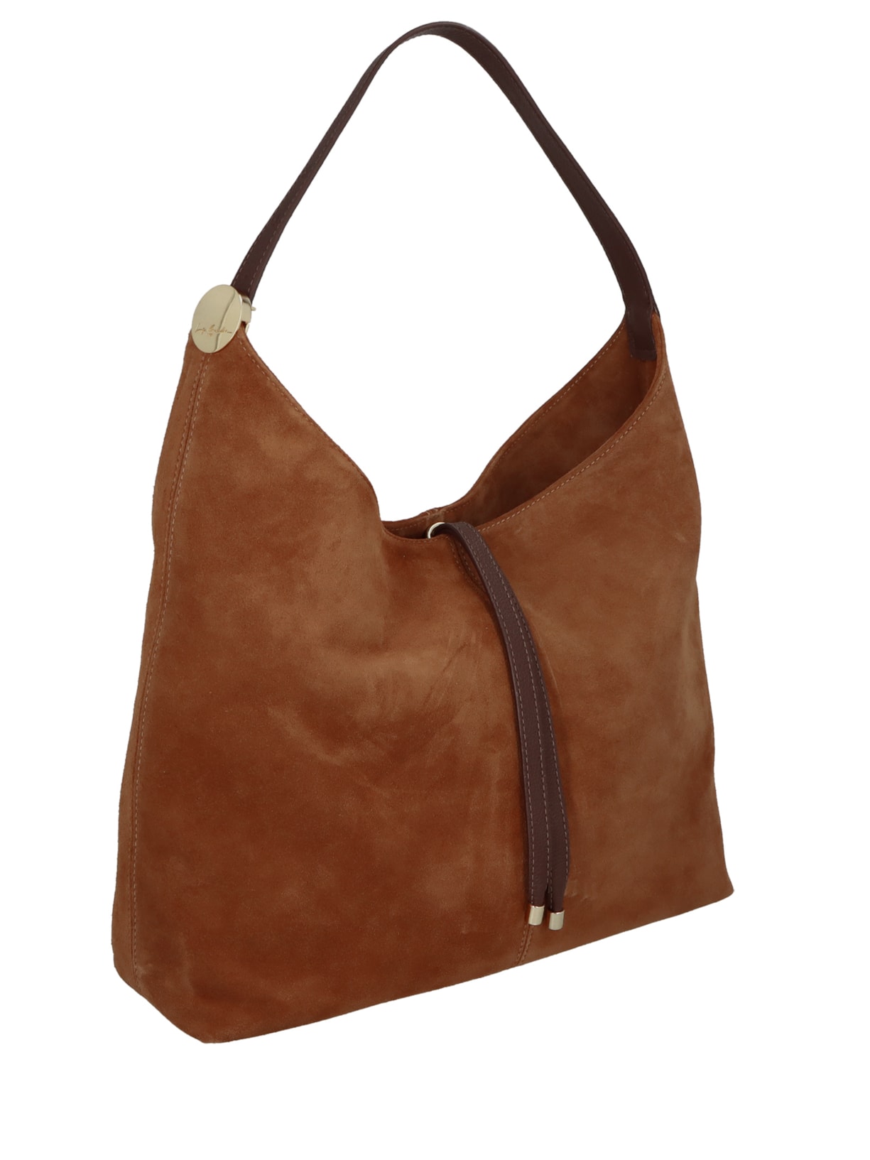 Bolsa Feminina Média Camurça- Marrom Luiza Barcelos