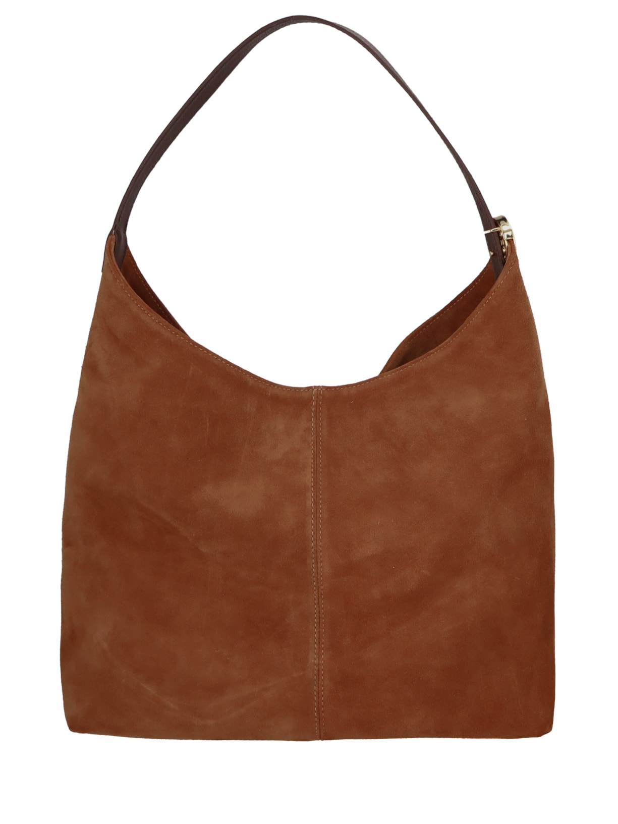 Bolsa Feminina Média Camurça- Marrom Luiza Barcelos