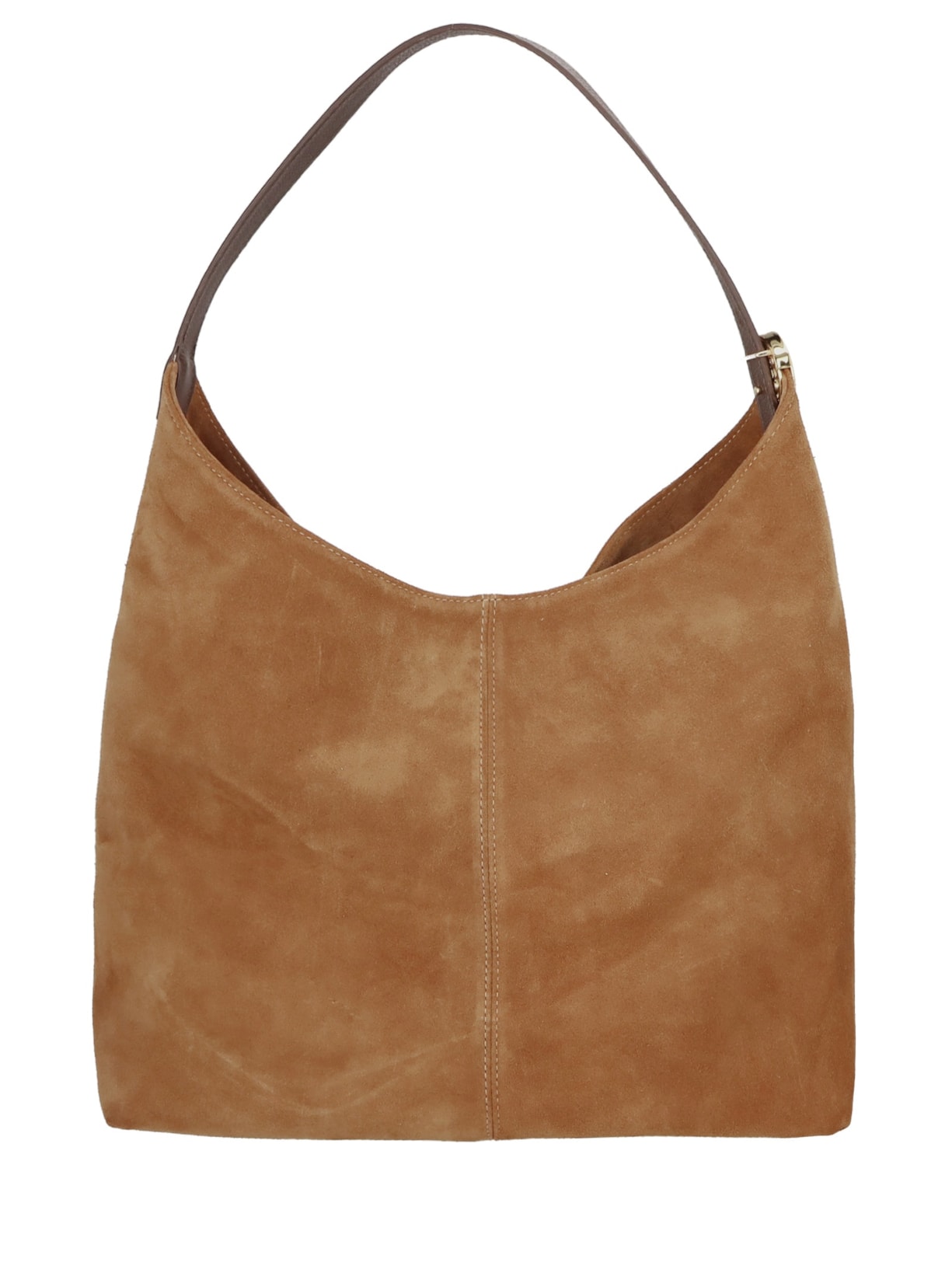 Bolsa Feminina Média Camurça- Marrom Luiza Barcelos