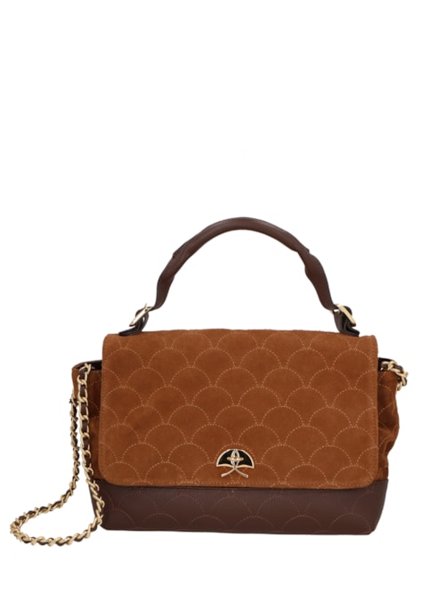 Bolsa Feminina Média Camurça Viena - Marrom