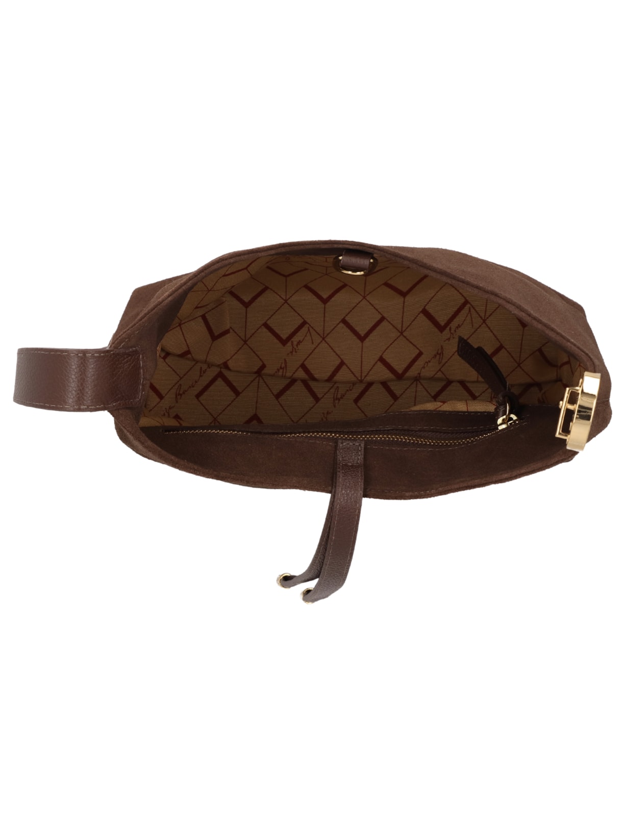 Bolsa Feminina Média Camurçao Viena Marrom Luiza Barcelos