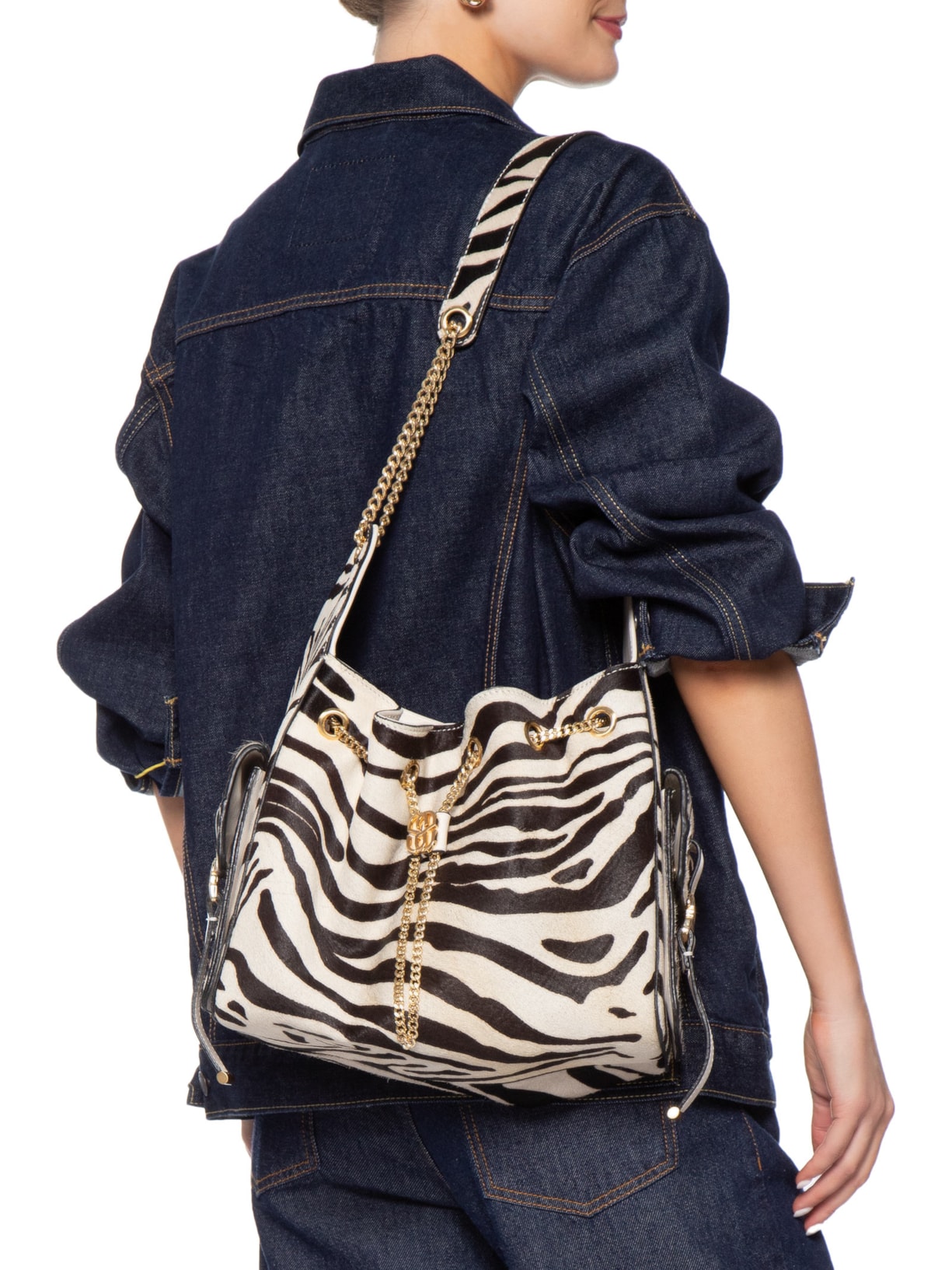 Bolsa Feminina Média Couro Animal Print Schutz