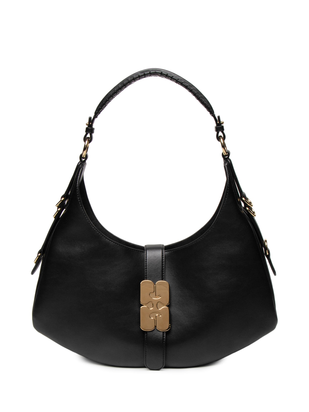 Bolsa Feminina Média Couro Kat Gold - Preto