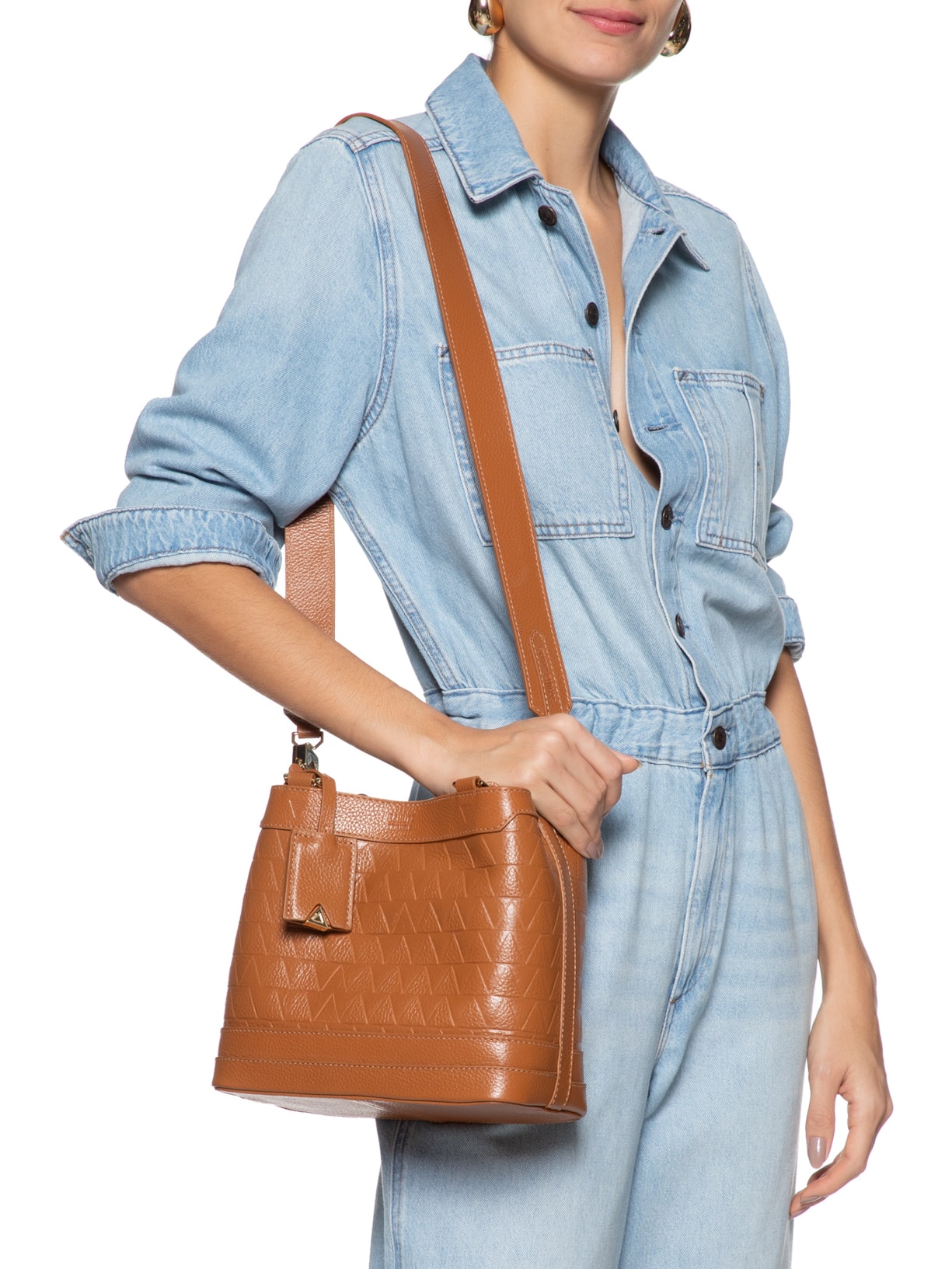 Bolsa Feminina Média Couro Triangle Marrom Schutz