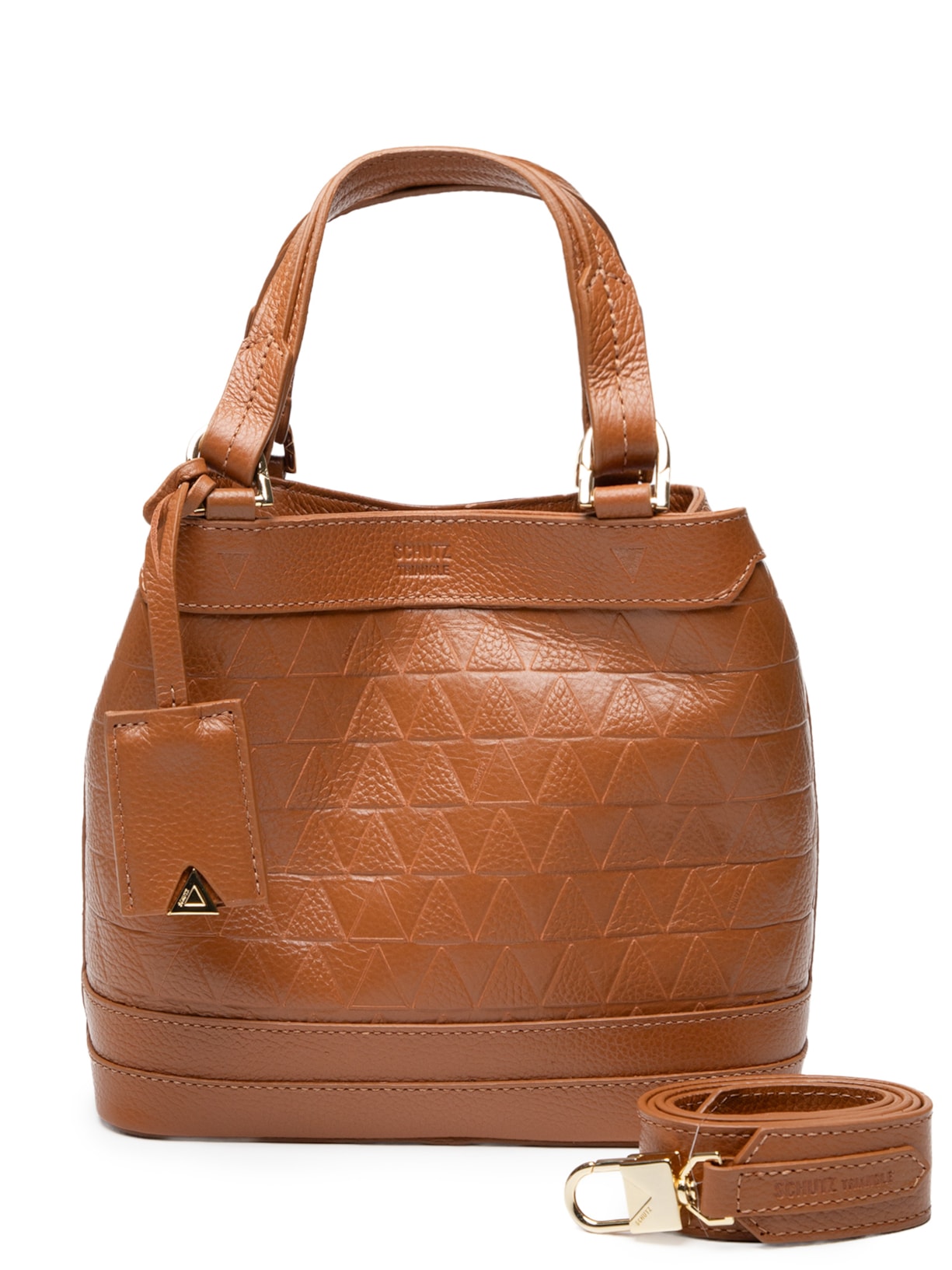 Bolsa Feminina Média Couro Triangle Marrom Schutz