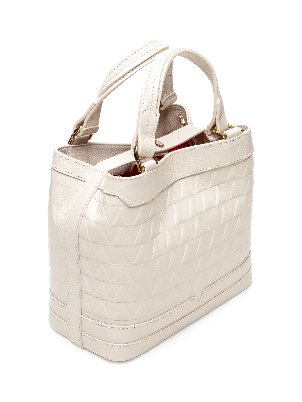 Bolsa Feminina Média Couro Triangle Off White Schutz