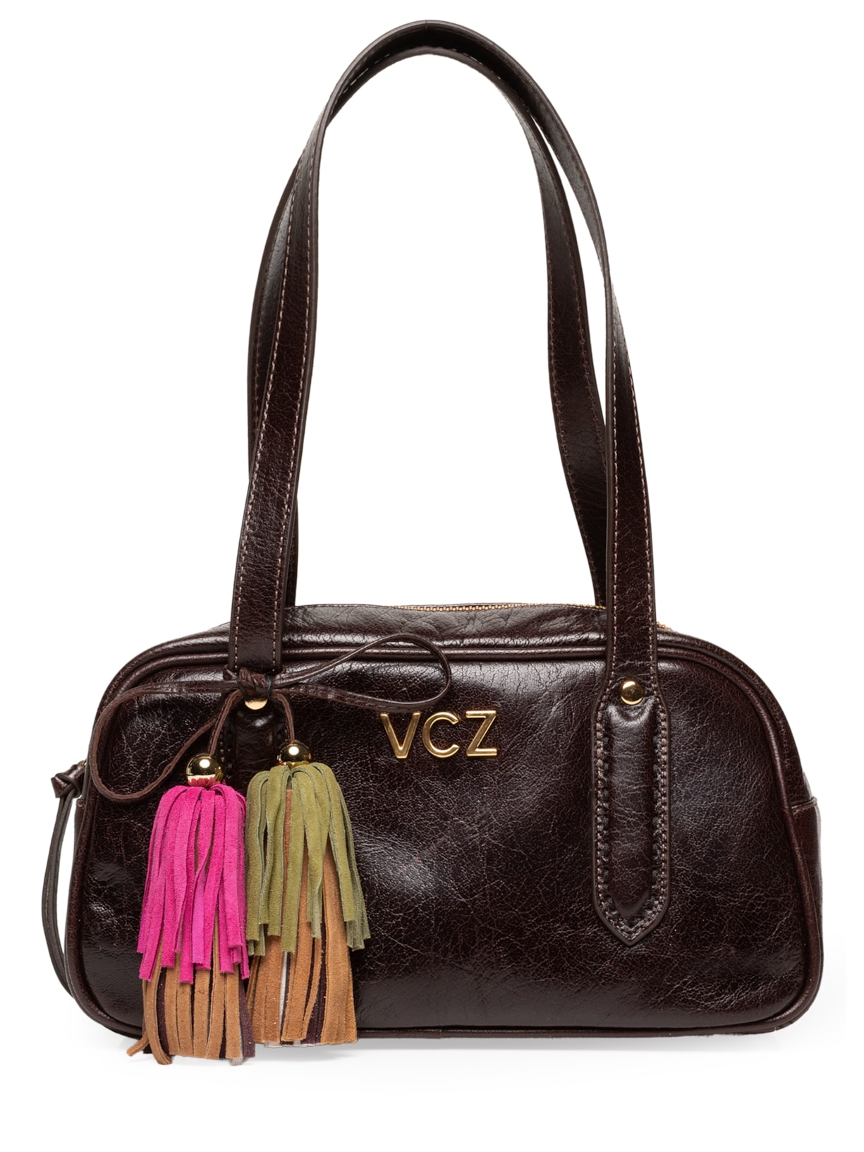 Bolsa Feminina Média Craked - Marrom