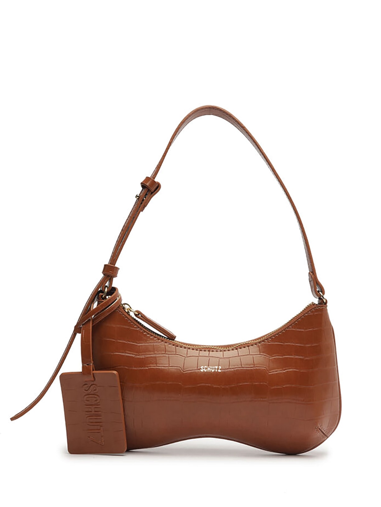 Bolsa Feminina Média Croco Wani - Marrom