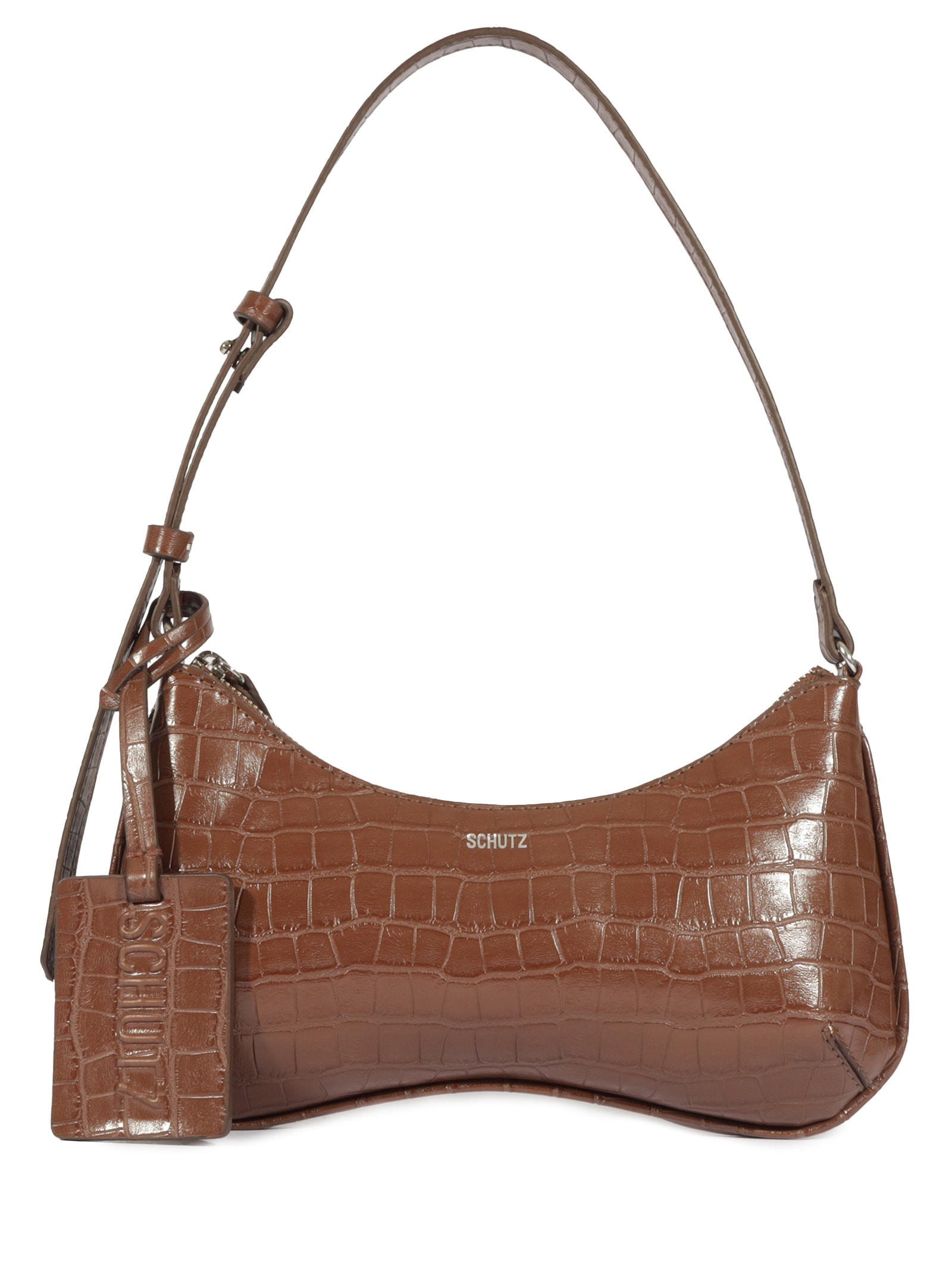 Schutz - Bolsa Feminina Média Croco Wani - Marrom